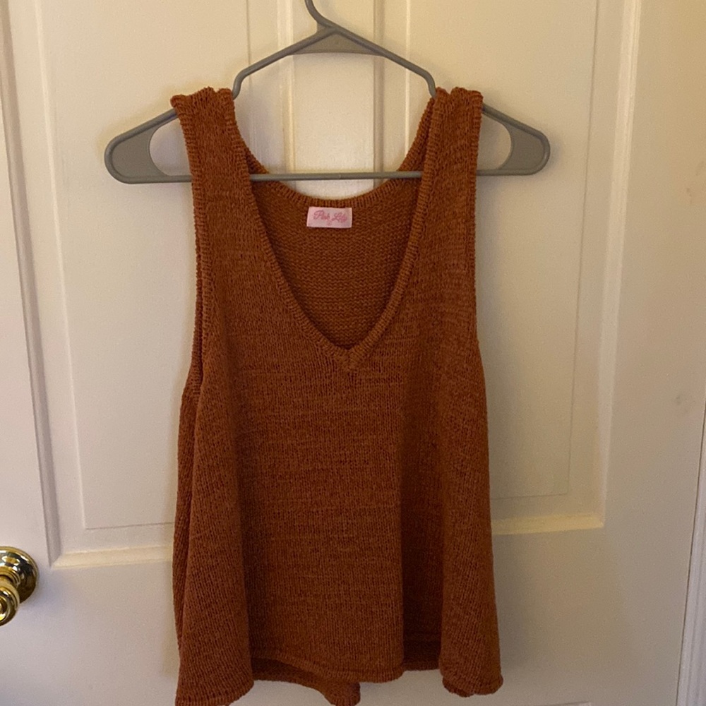 Pink Lily coral sweater tank